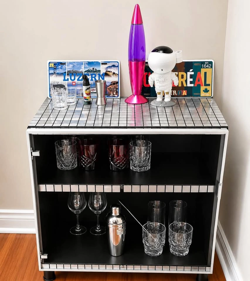 Modern Cabinet / Accent Cabinet- brown/black & silver - photo 3