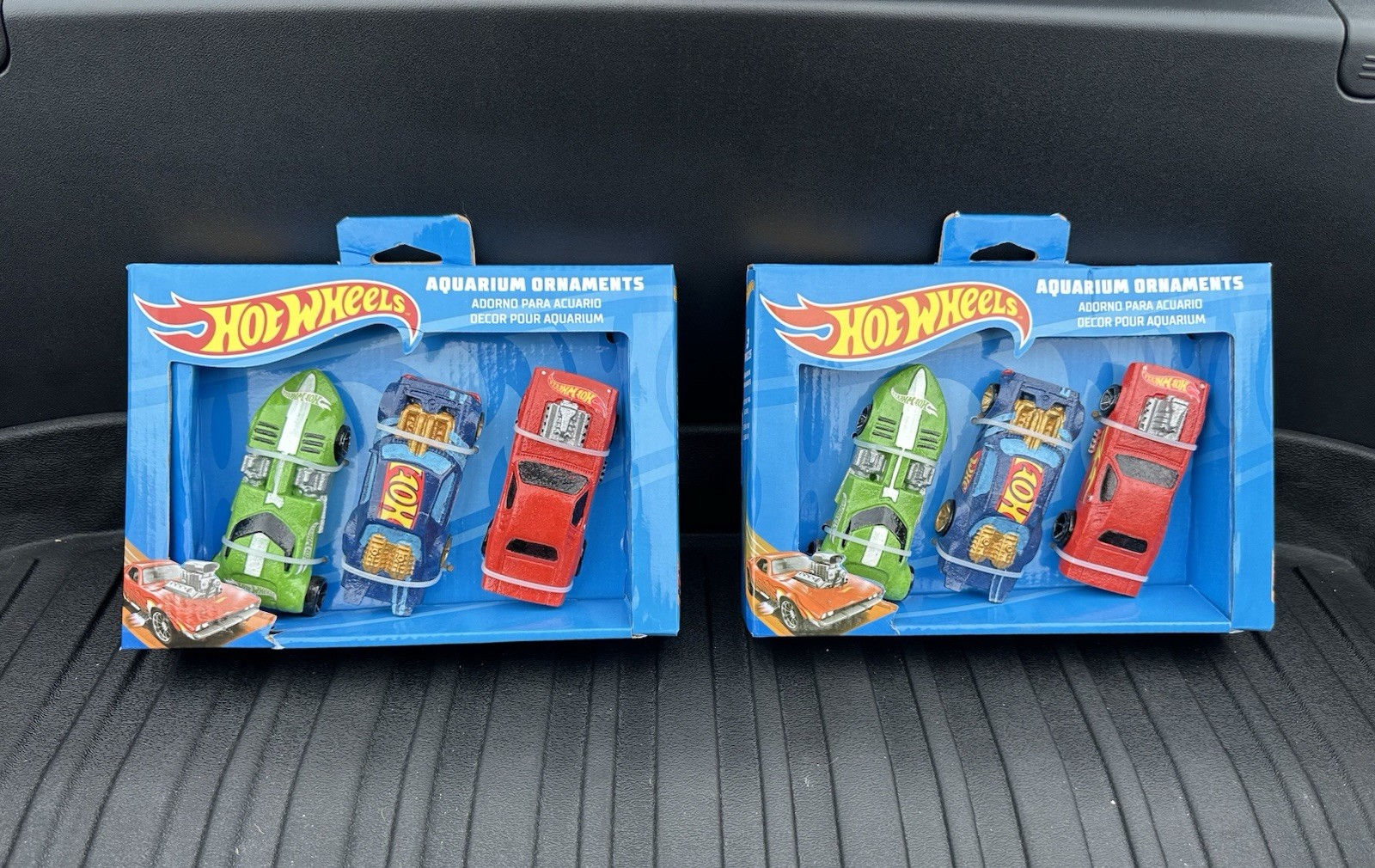 2 Pack of Hot Wheels Cars | 3-Piece Aquarium Decoration Bundle
