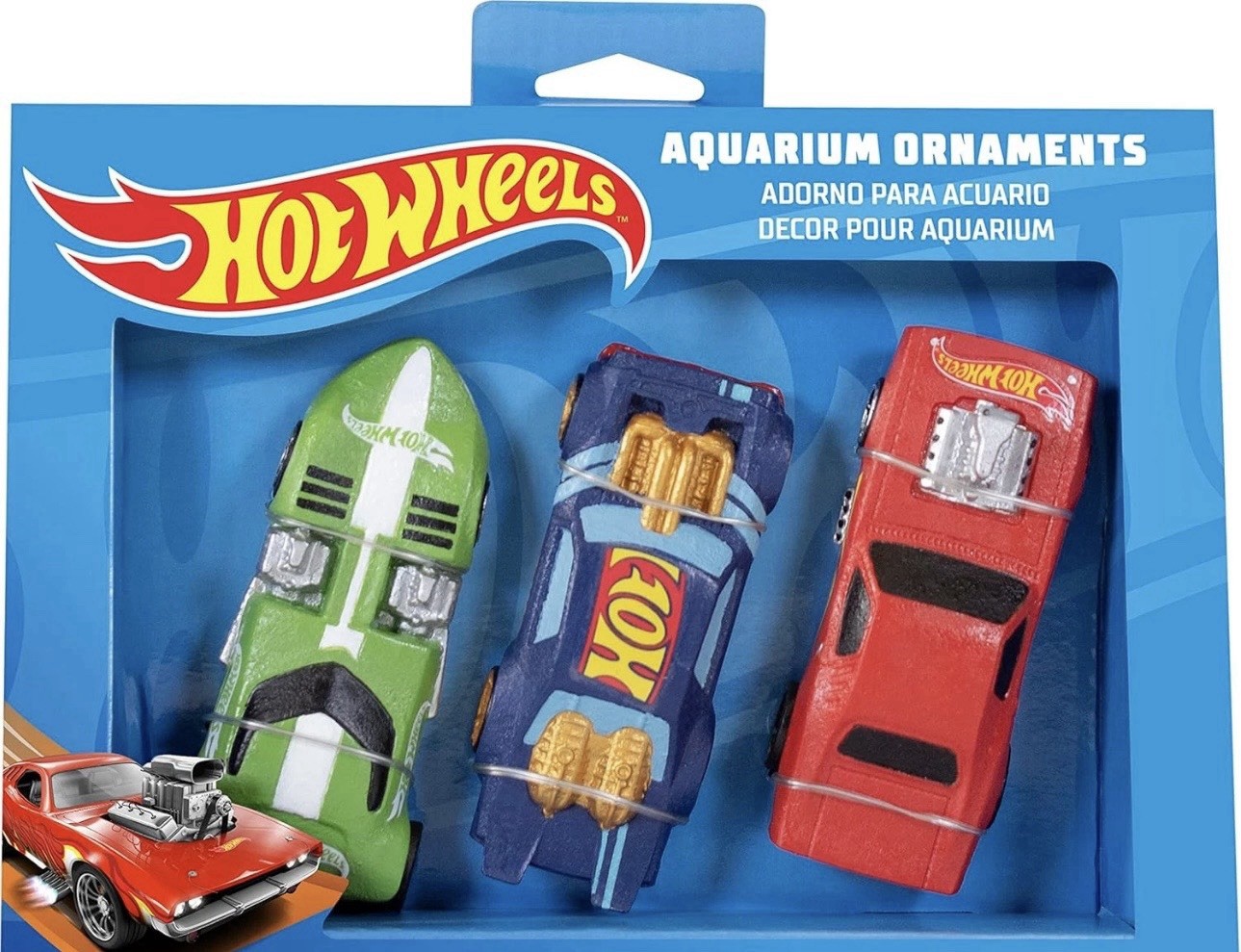 2 Pack of Hot Wheels Cars | 3-Piece Aquarium Decoration Bundle - photo 5