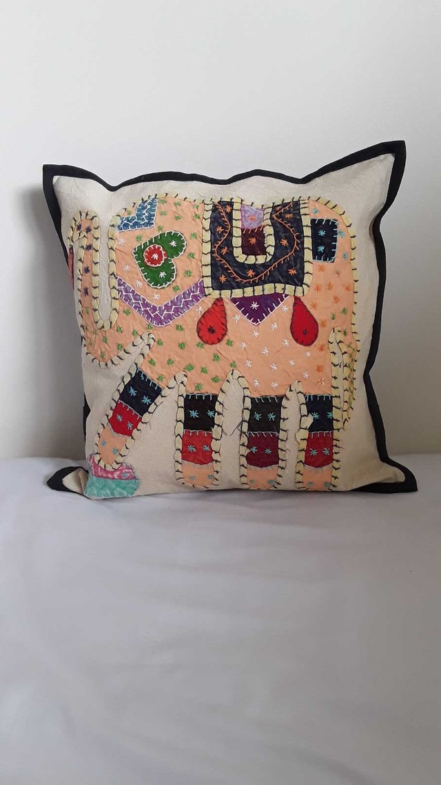 NEW BOHO PEACH ELEPHANT CUSHION COVER