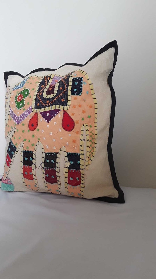 NEW BOHO PEACH ELEPHANT CUSHION COVER - photo 3