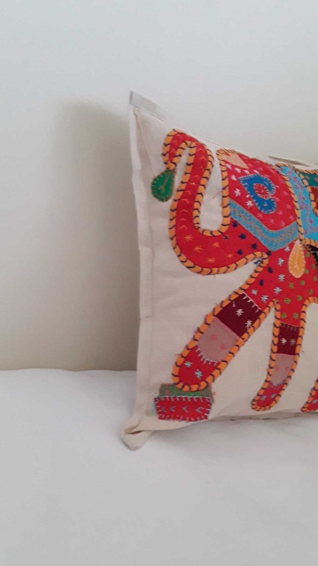 NEW BOHO RED ELEPHANT CUSHION COVER - photo 2