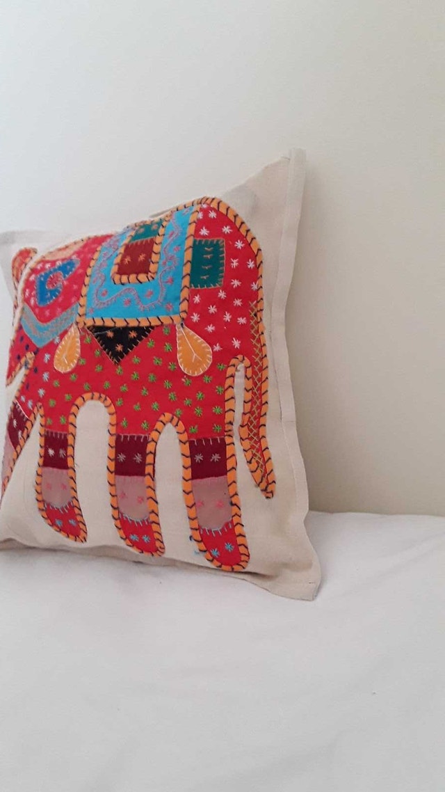 NEW BOHO RED ELEPHANT CUSHION COVER - photo 3