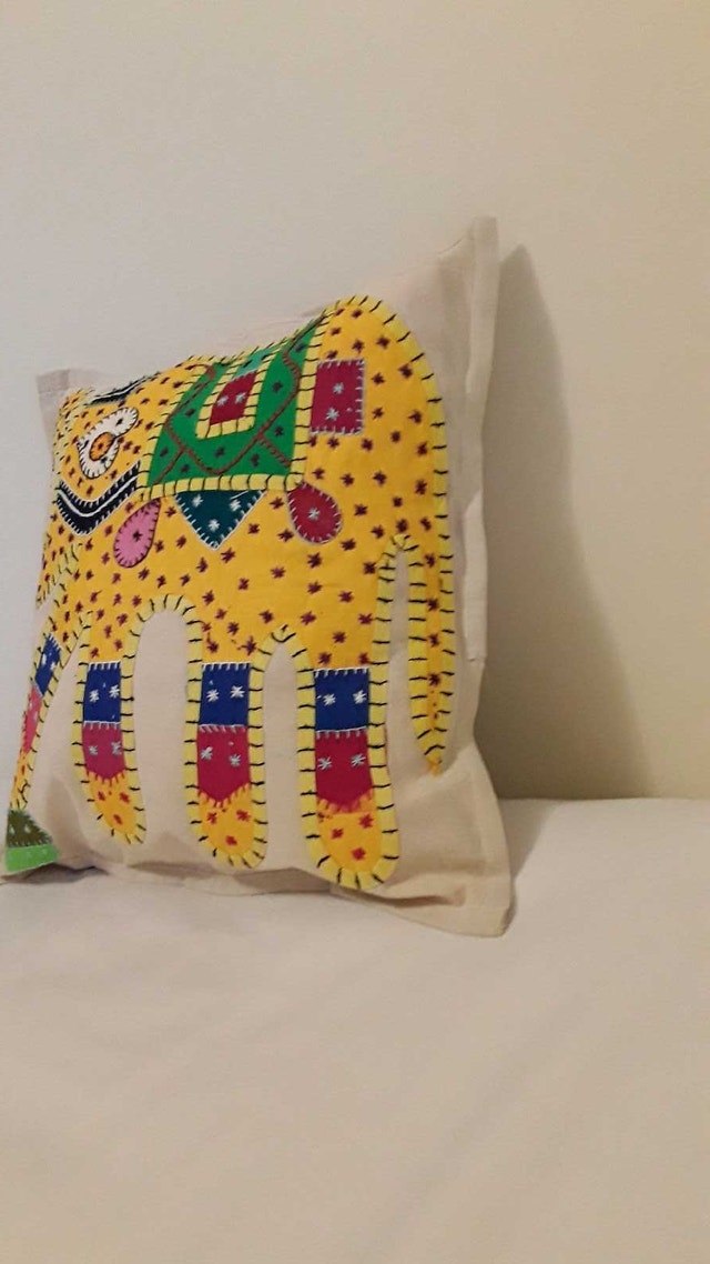 NEW ADORABLE BOHO YELLOW ELEPHANT CUSHION COVER - photo 3