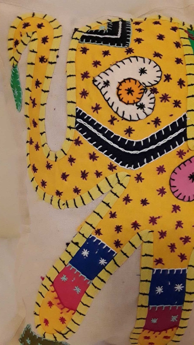 NEW ADORABLE BOHO YELLOW ELEPHANT CUSHION COVER - photo 4