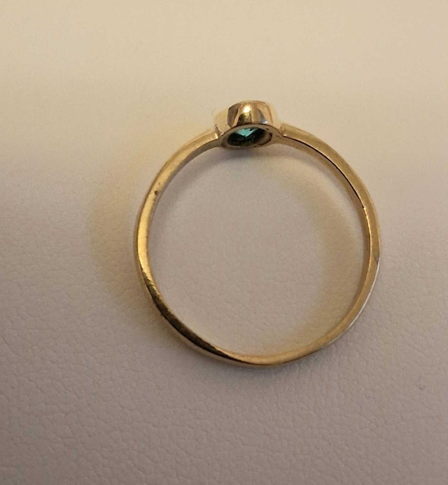 NEW GOLD TONE TURQUOISE STONE RING - photo 4