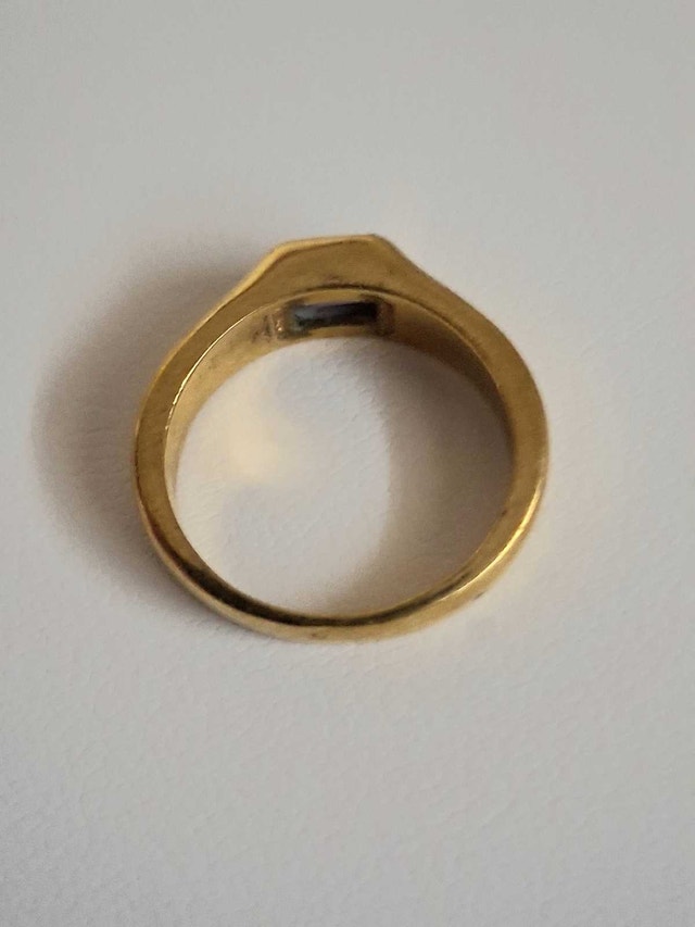 NEW GOLD TONE AMETHYST STONE RING - photo 4