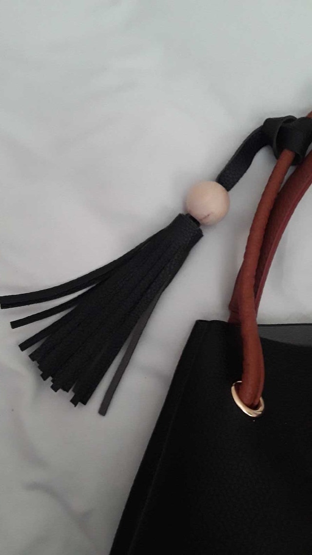 NEW JIMMY CHOO BLACK BUCKET TOTE BAG - photo 2