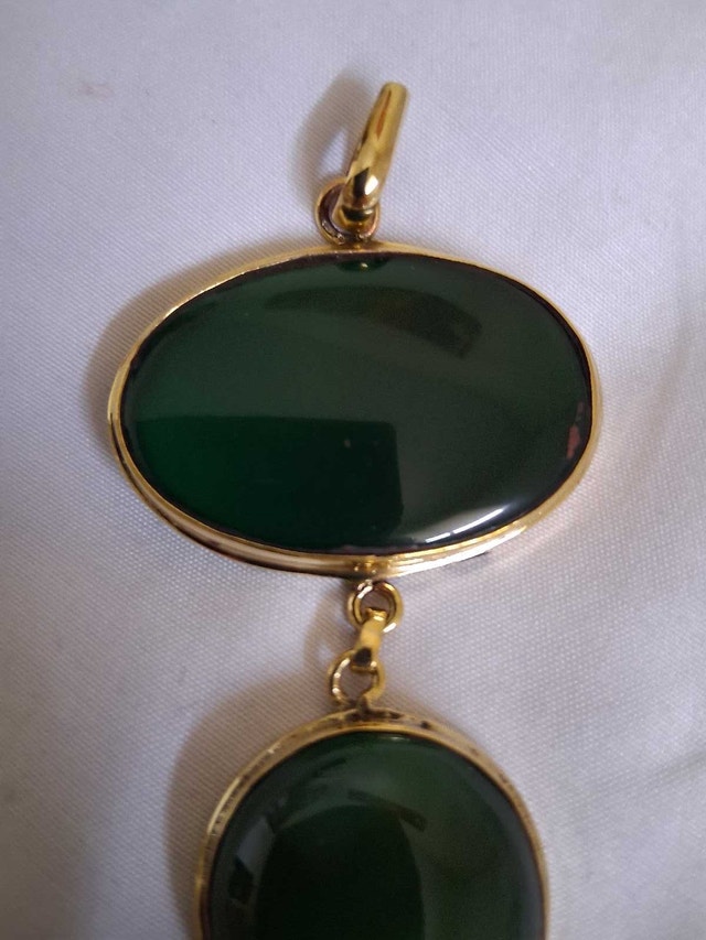 GORGEOUS GREEN AGATE STONE PENDANT - photo 2