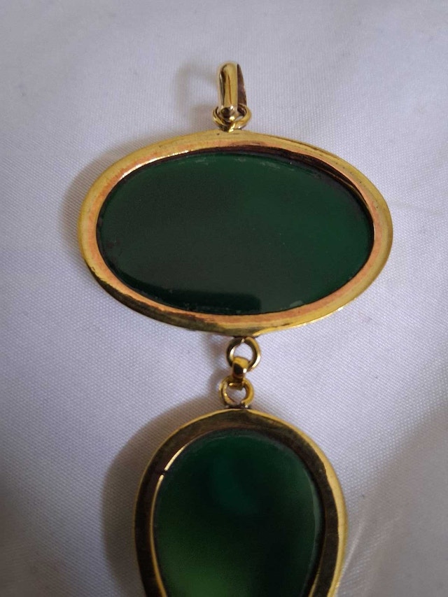 GORGEOUS GREEN AGATE STONE PENDANT - photo 4