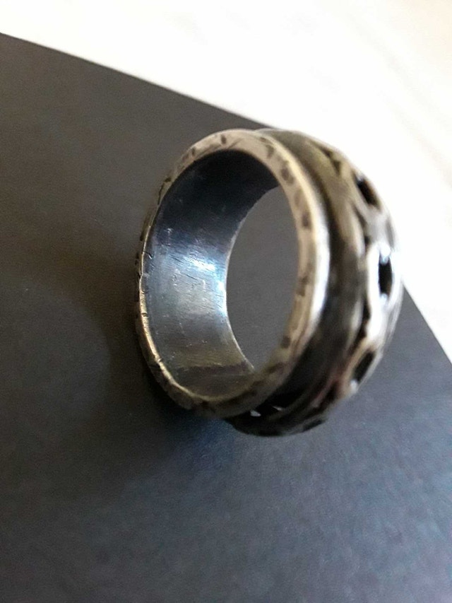 NEW MEN'S TURNABLE SILVER RING - photo 5