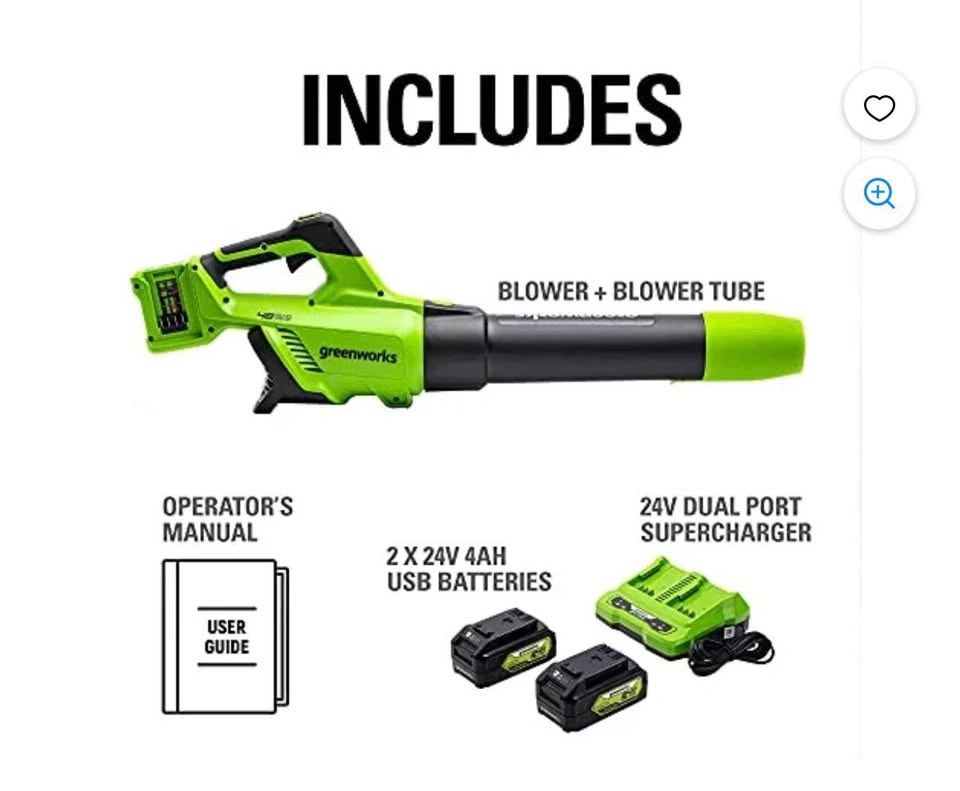 CORDLESS BLOWER GREENWORKS 2 BATTERIES - photo 2