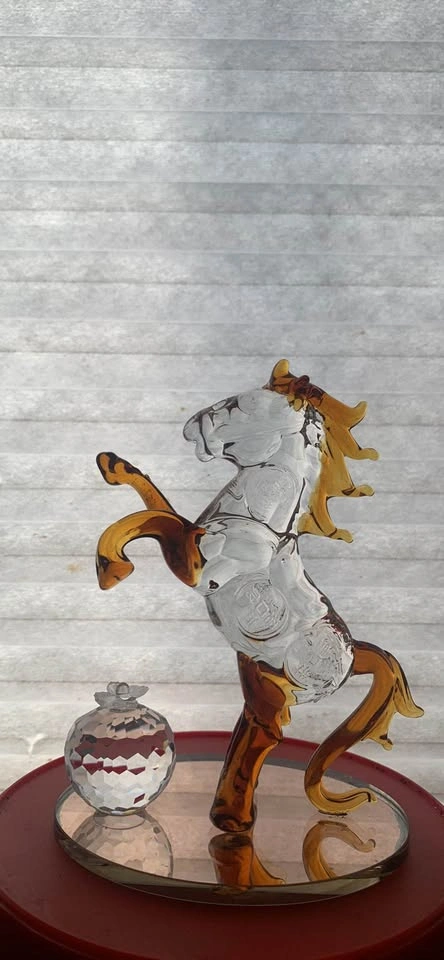 Feng Shui Glass Prancing Horse Statue – Wealth & Success Decor - photo 2