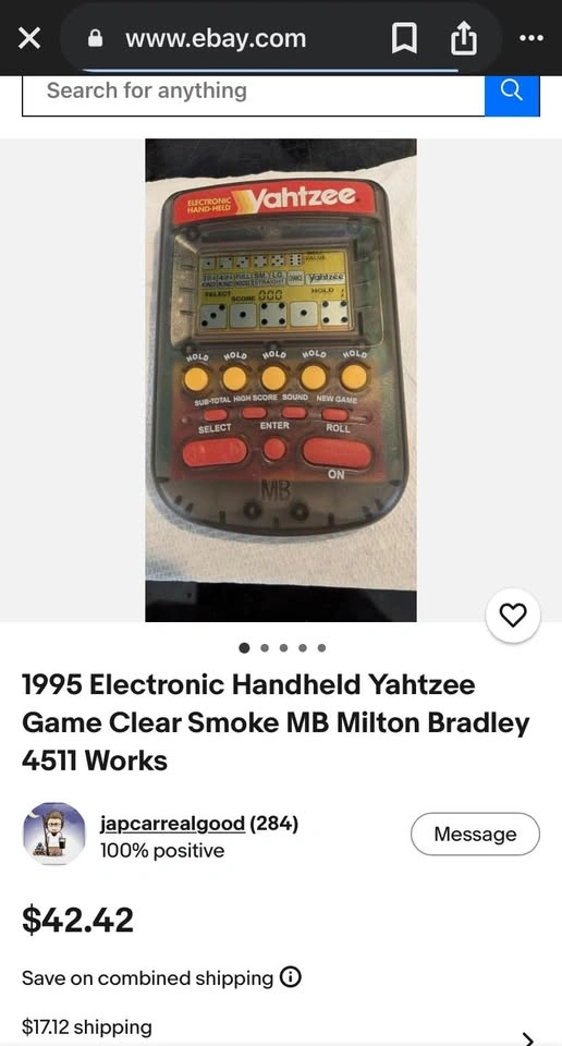 1995 vintage Milton Bradley electronic hand-held Yahtzee game - photo 4