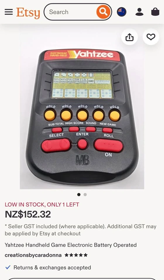 1995 vintage Milton Bradley electronic hand-held Yahtzee game - photo 5