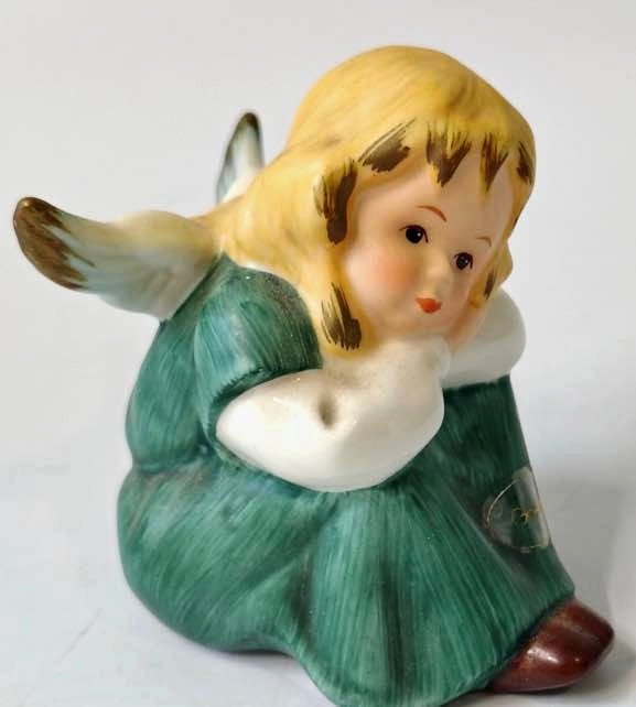 Vintage Goebel Weihnacht Angel Figurine, Green Dress