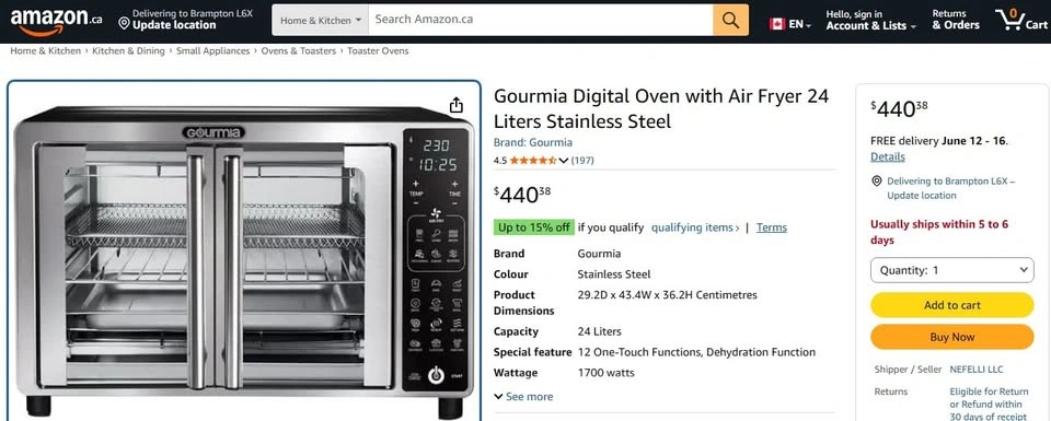 Gourmia Digital Oven with Air Fryer 24 Liters - photo 2