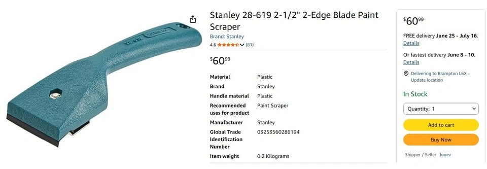 STANLEY Paint Scraper 28-619 - photo 3