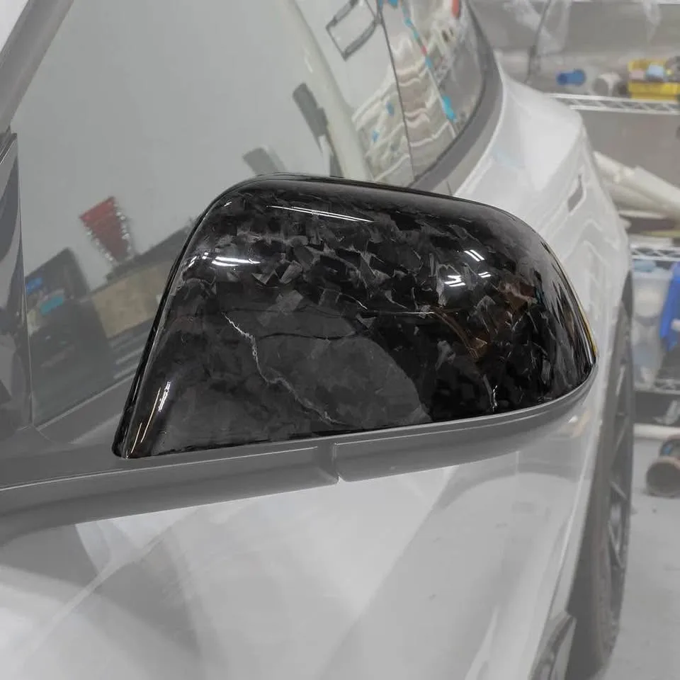Tesla Model 3 Carbon Fiber Mirror Caps image indicator(2)