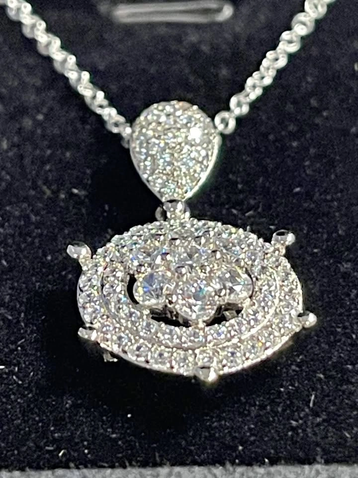 New Platinum Plated 0.7tcw Simulated Diamond CZ Necklace