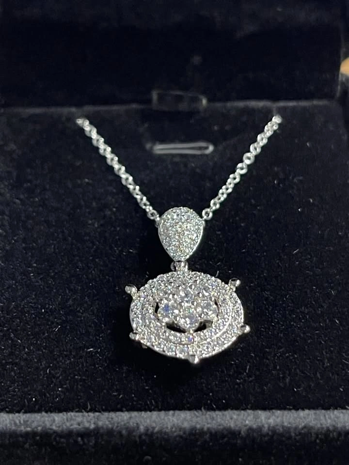 New Platinum Plated 0.7tcw Simulated Diamond CZ Necklace - photo 2