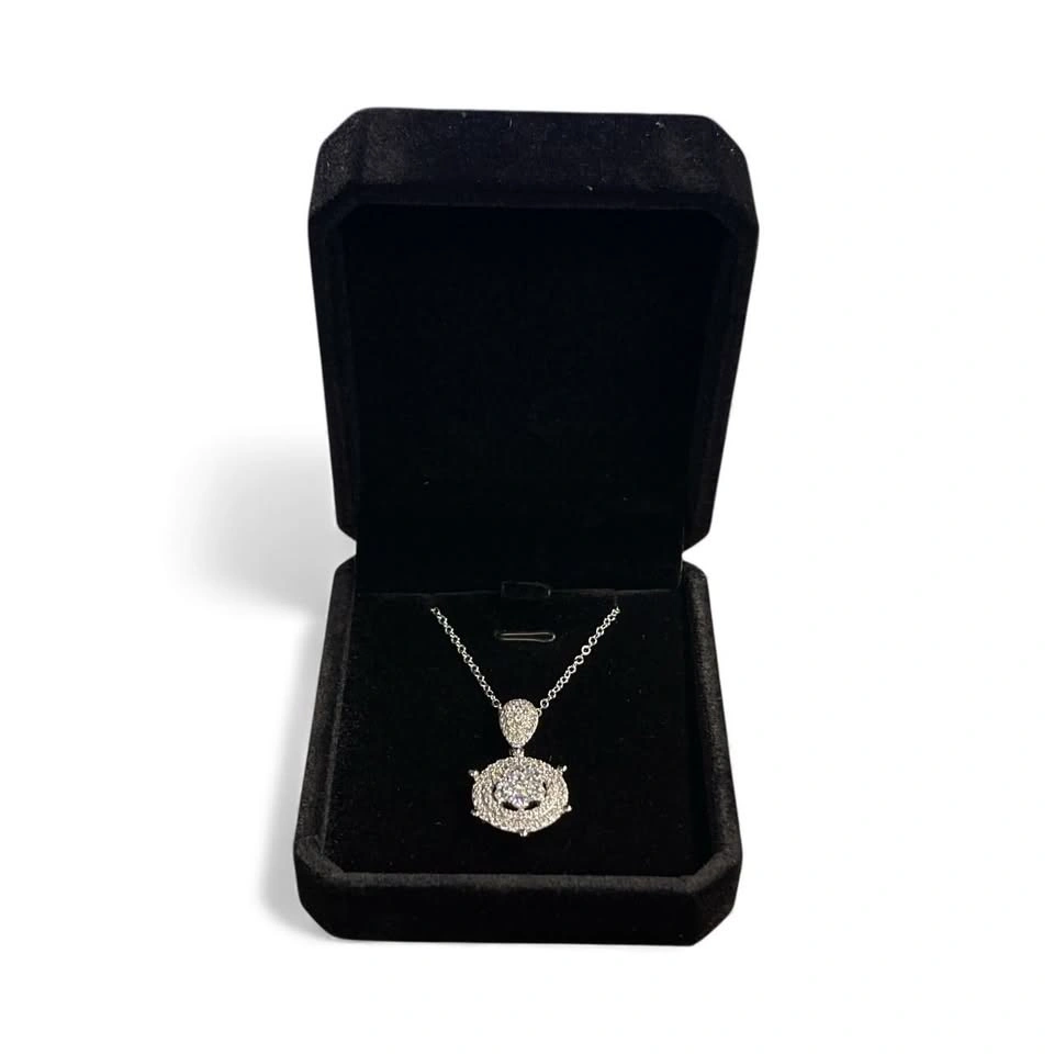 New Platinum Plated 0.7tcw Simulated Diamond CZ Necklace - photo 3