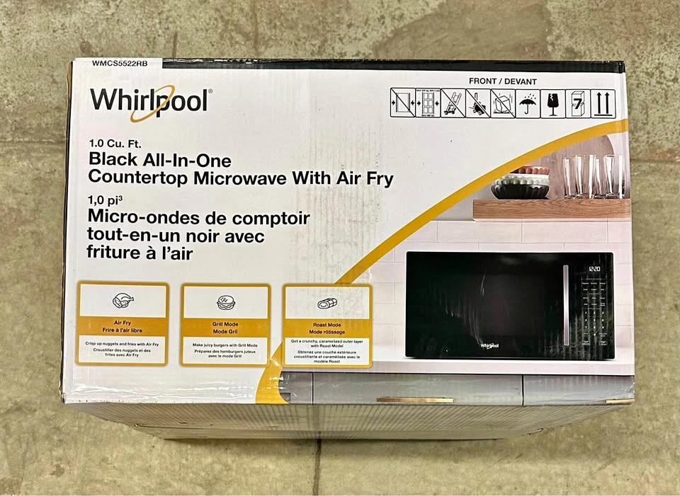 Whirlpool 1.0 Cu. Ft. Black All-In-One Countertop Microwave