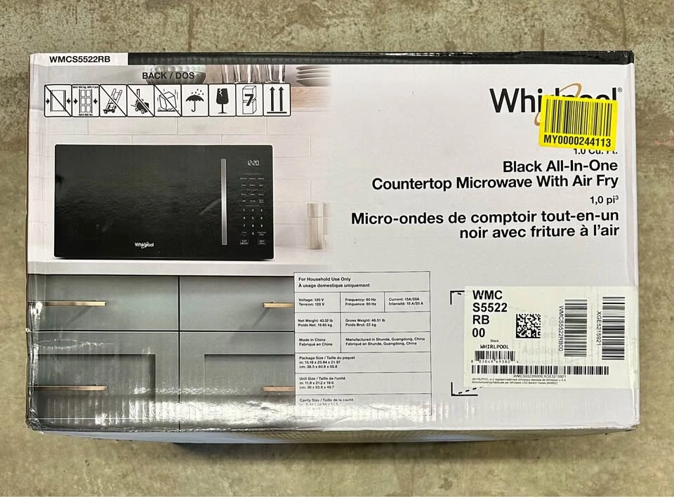 Whirlpool 1.0 Cu. Ft. Black All-In-One Countertop Microwave - photo 2