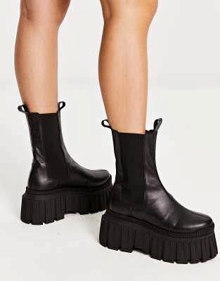 ASOS leather chunky chelsea boots, in size 7