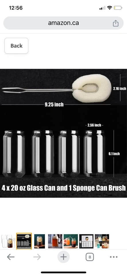 4x beer can glasses with sponge cleaner - photo 2