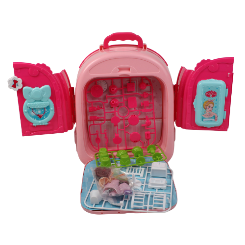 Kids 3-in-1 Makeup Backpack Toy Set Pretend Play Beauty Kit - photo 2