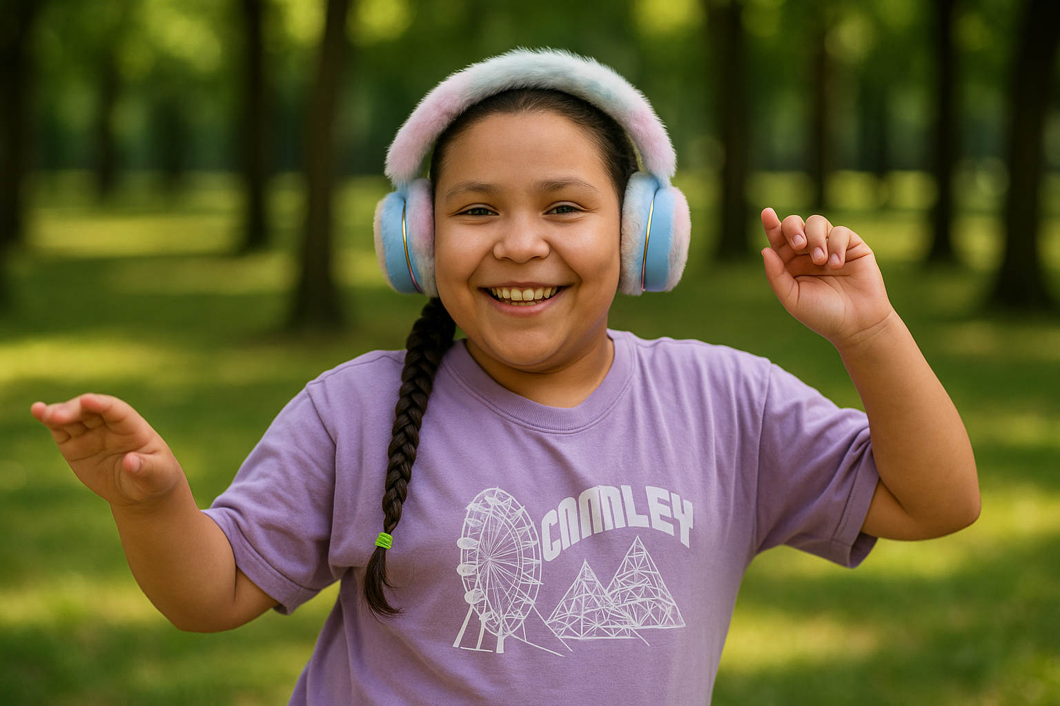 Kids Bluetooth LED Headphones Pink Soft Over-Ear Wireless Headse