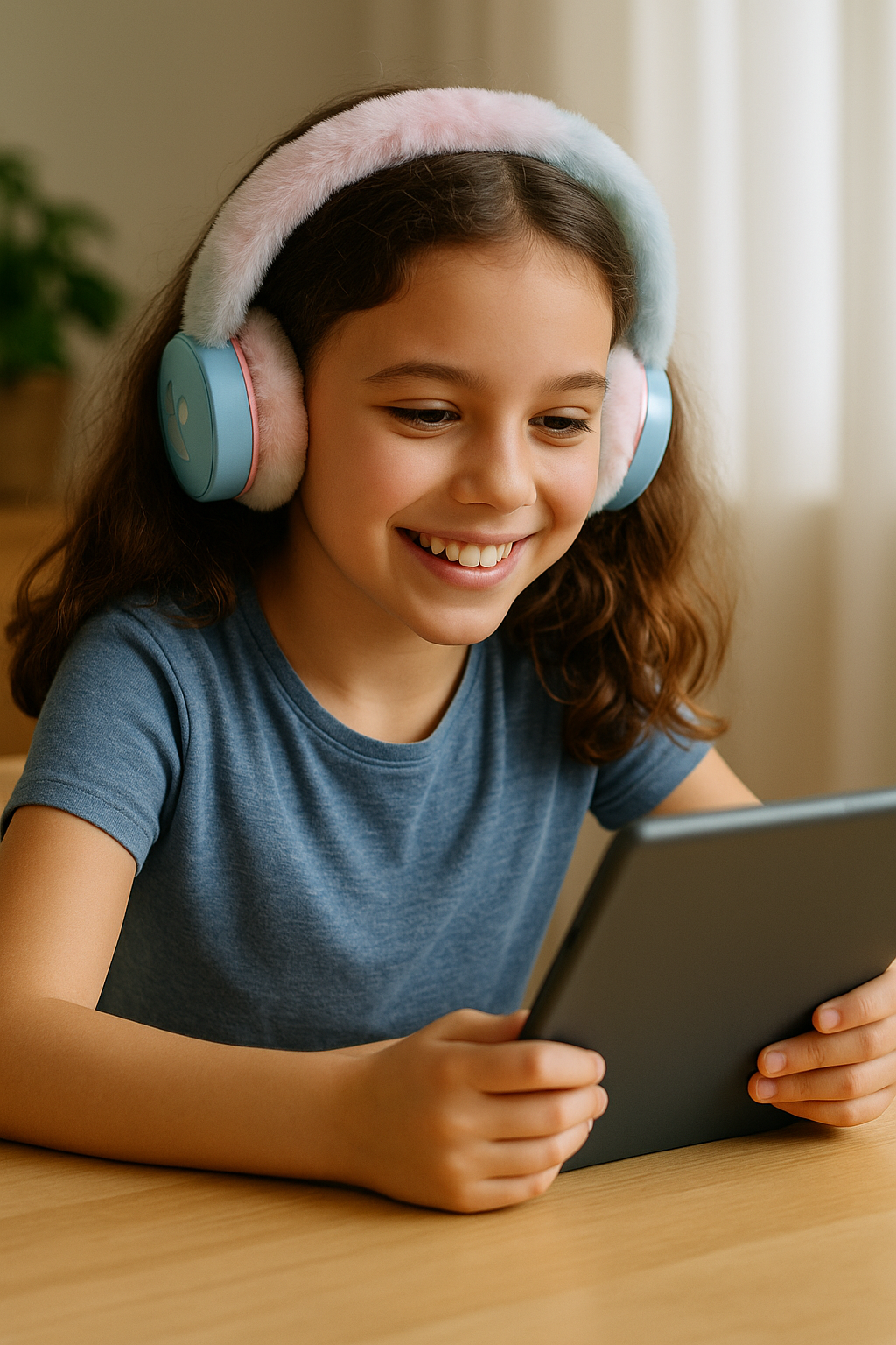 Kids Bluetooth LED Headphones Pink Soft Over-Ear Wireless Headse - photo 2