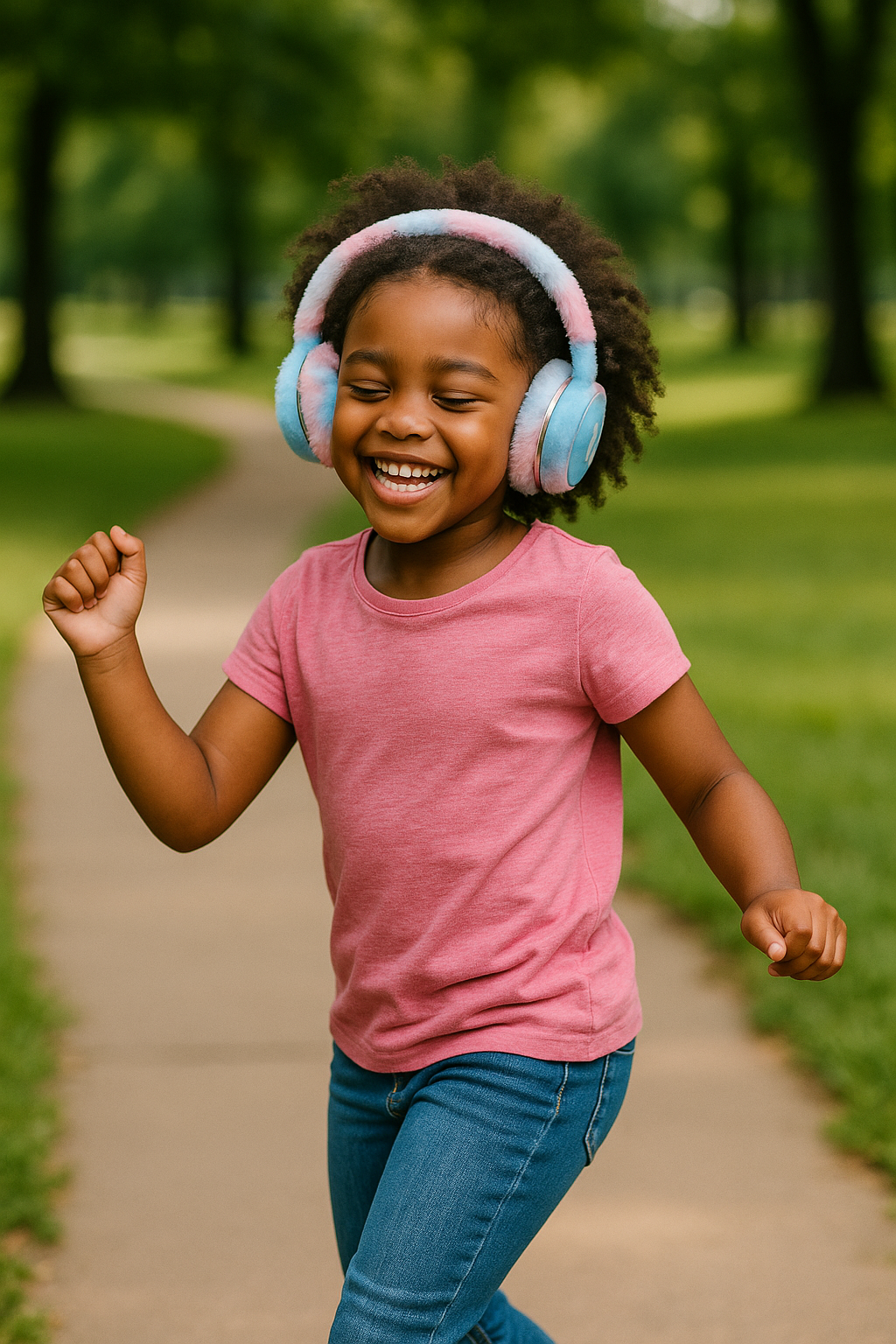 Kids Bluetooth LED Headphones Pink Soft Over-Ear Wireless Headse - photo 3
