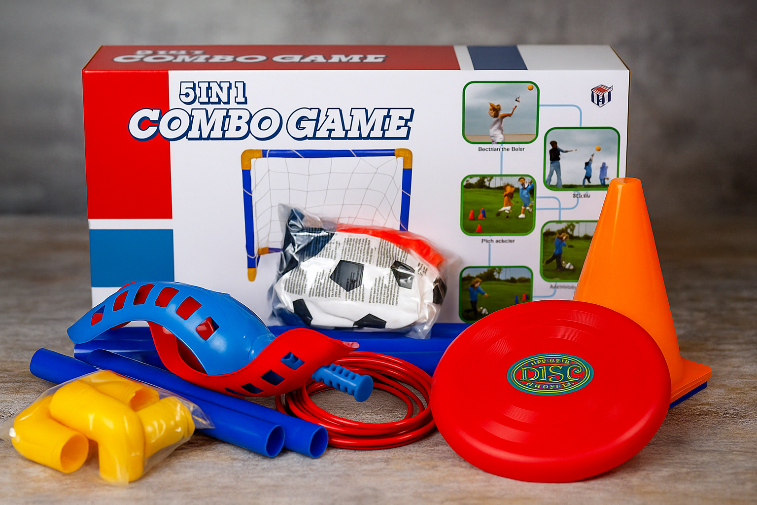 Kids 5-in-1 Soccer Goal Set Outdoor Sports Game - photo 5