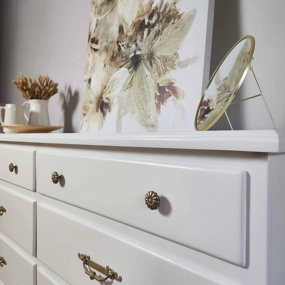 Refinished White 6-Drawer Dresser - photo 2