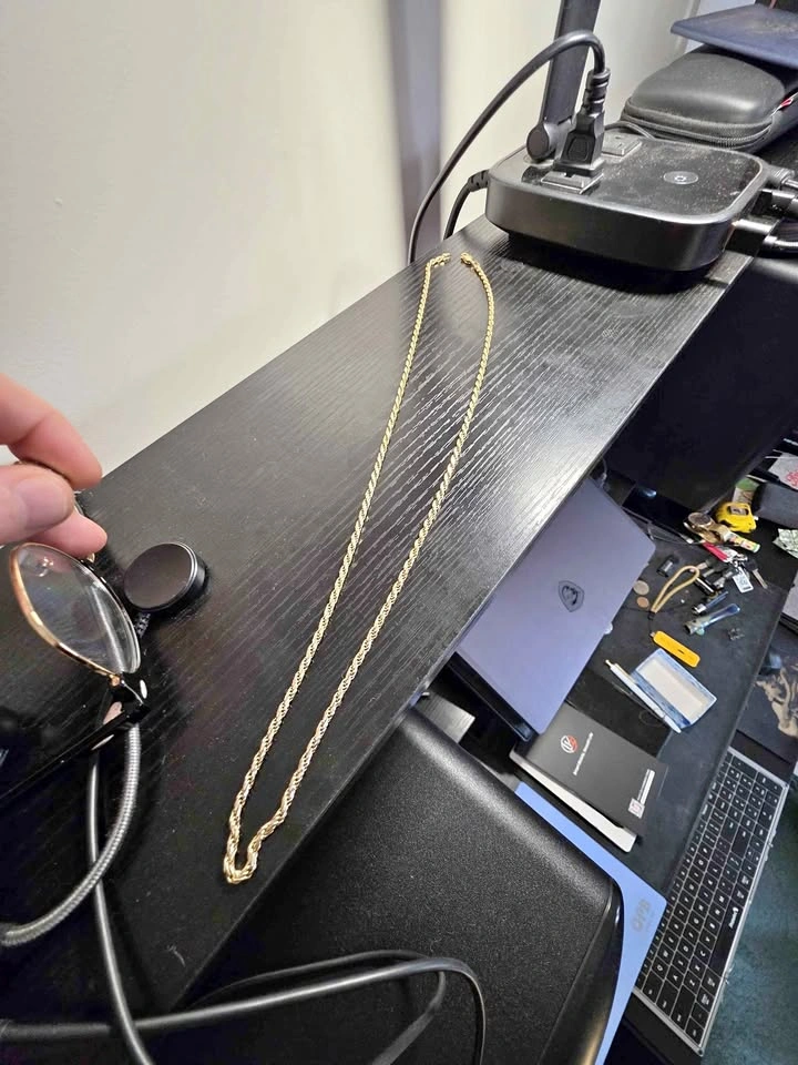 14k 28in Solid Rope & 14k 8in Figaro Bracelet