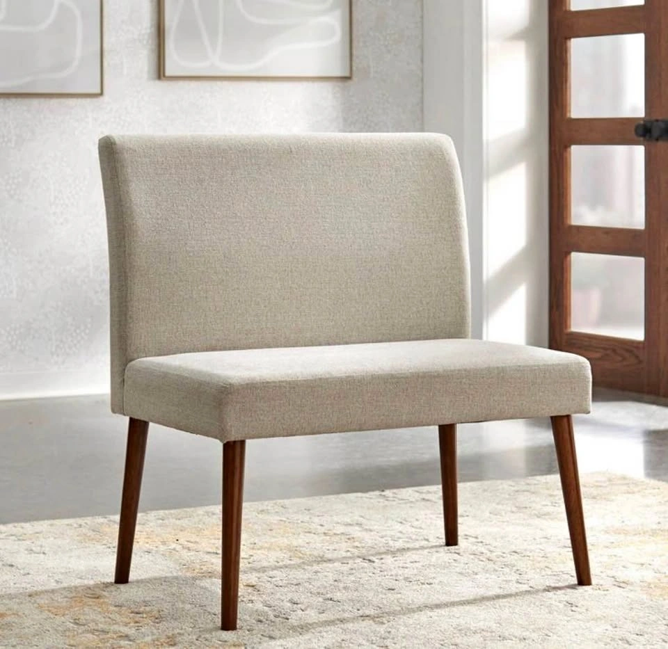 Mid-Century Modern Dining Chair in Cream