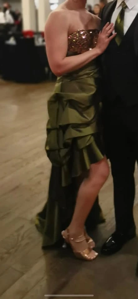 Women’s Small Green & Pink High-Low Evening Gown - photo 2