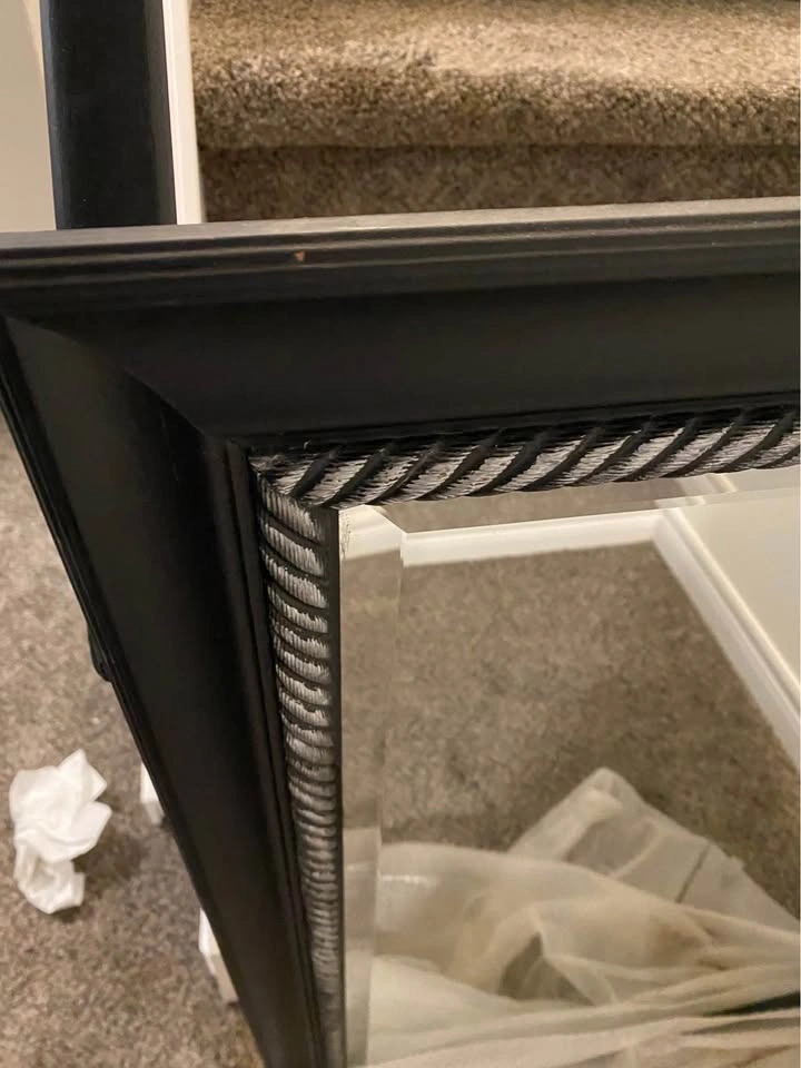 Black Aged-Look Framed Mirror 41” x 29” - photo 3
