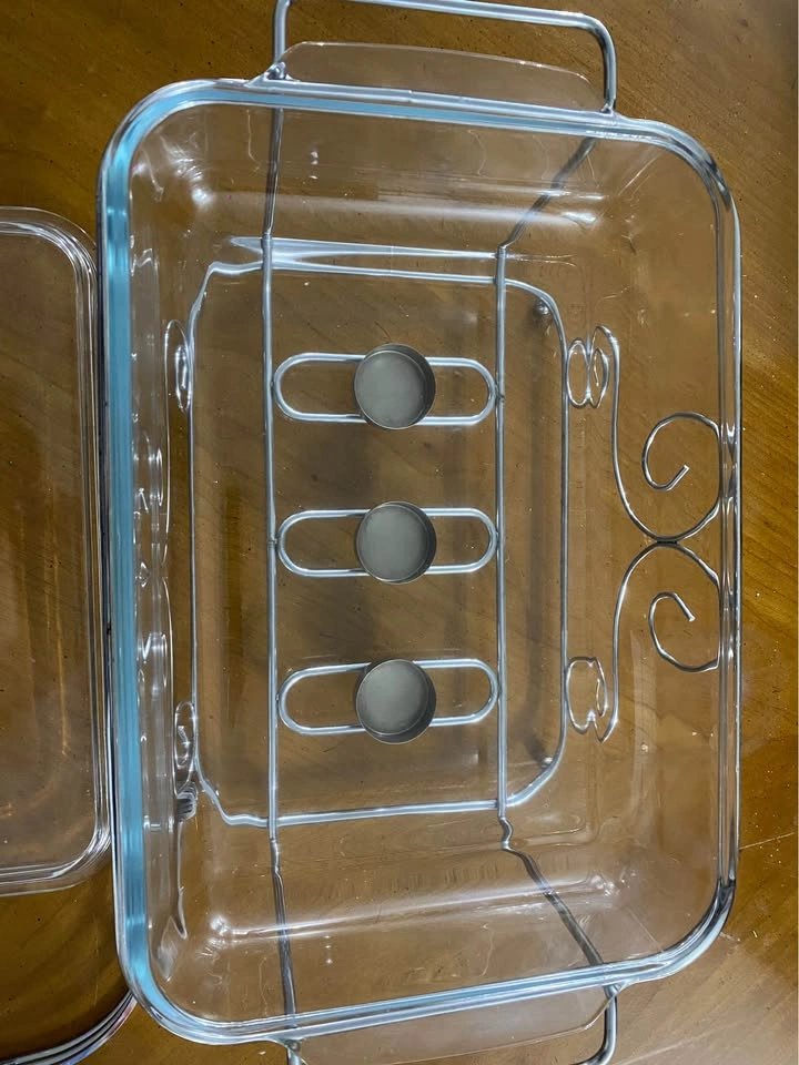 Glass Serving Dish with Lid and Candle Warmer - photo 3