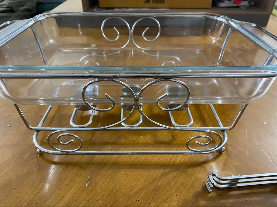 Glass Serving Dish with Lid and Candle Warmer - photo 4