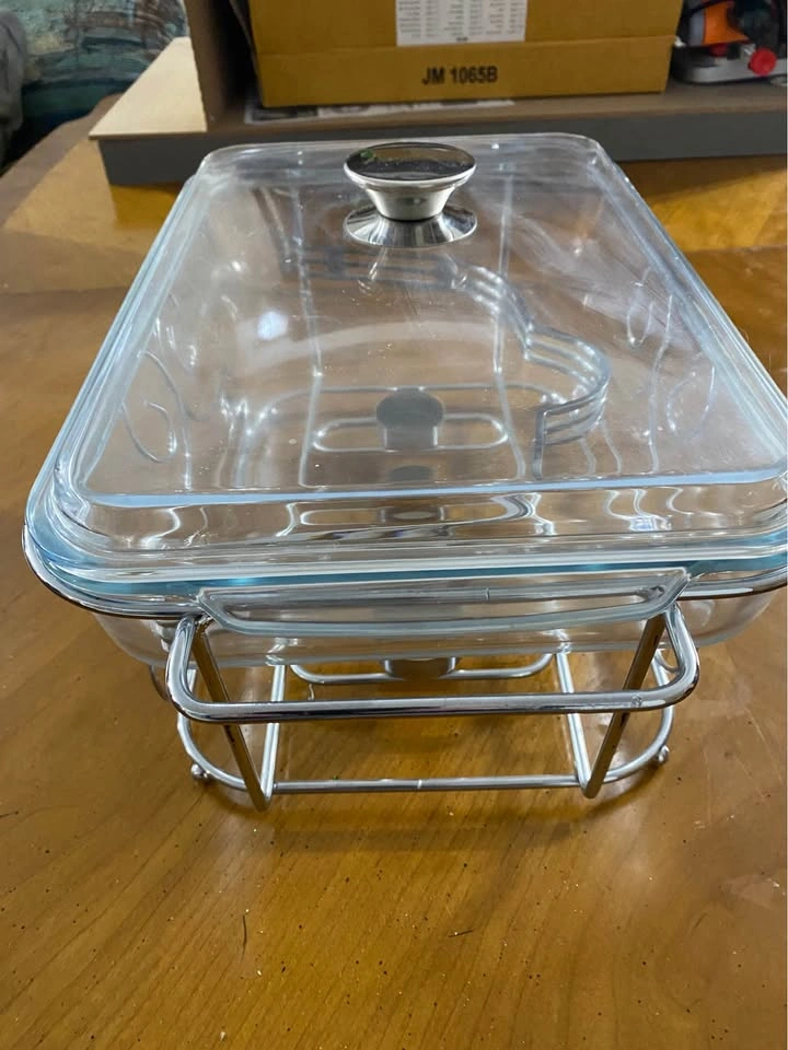 Glass Serving Dish with Lid and Candle Warmer - photo 5