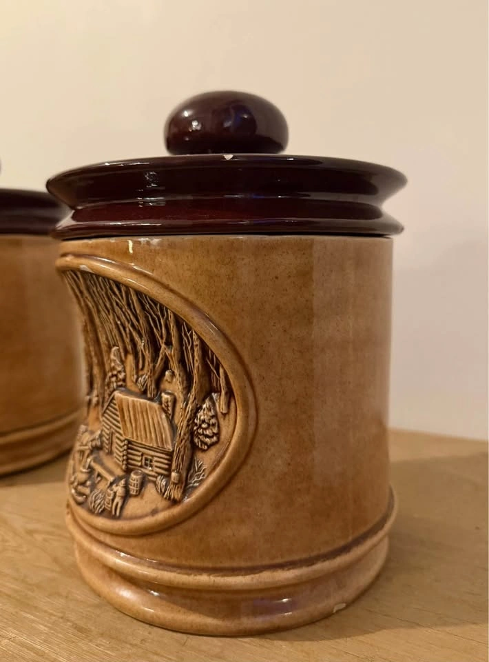 Two Vintage Ceramic Canisters | Hershey Molds | Farmhouse Decor - photo 4