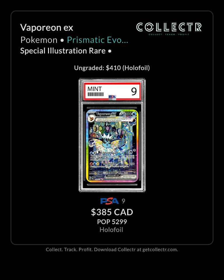 Vaporeon ex 149/131 Prismatic Evolutions PSA 9 - photo 3