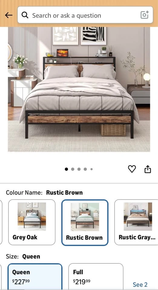 Queen Bed Frame and Mattress - photo 3