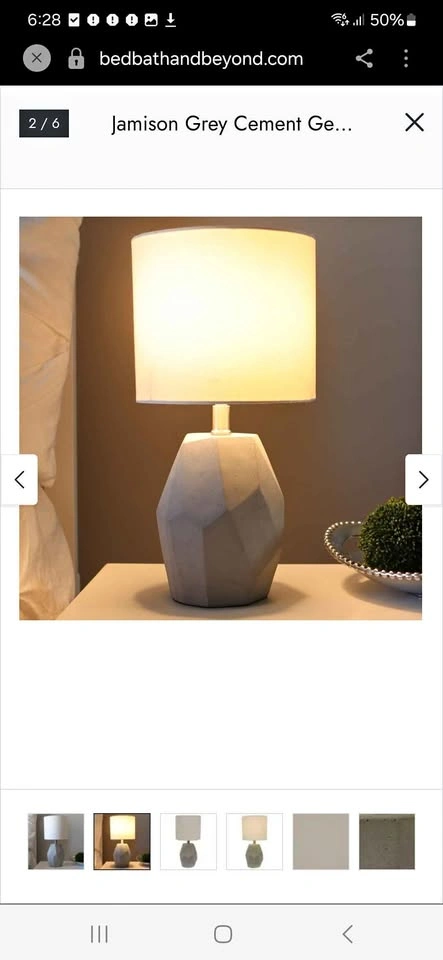 Jamison Grey Cement Geo Table Lamps Bed Bath and Beyond