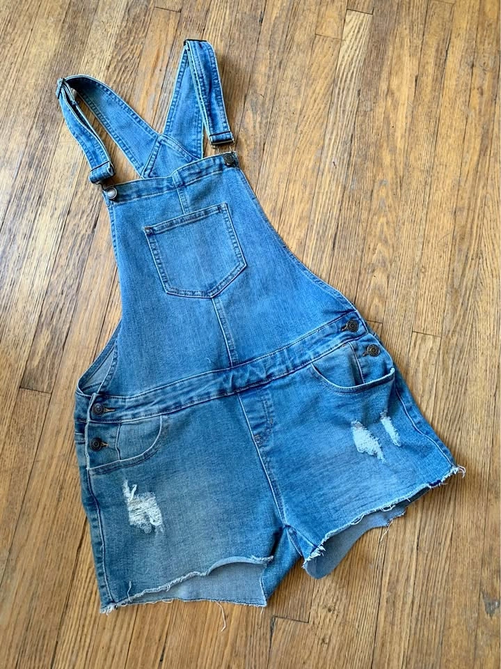 Sweet Vintage Denim Overall Short Set