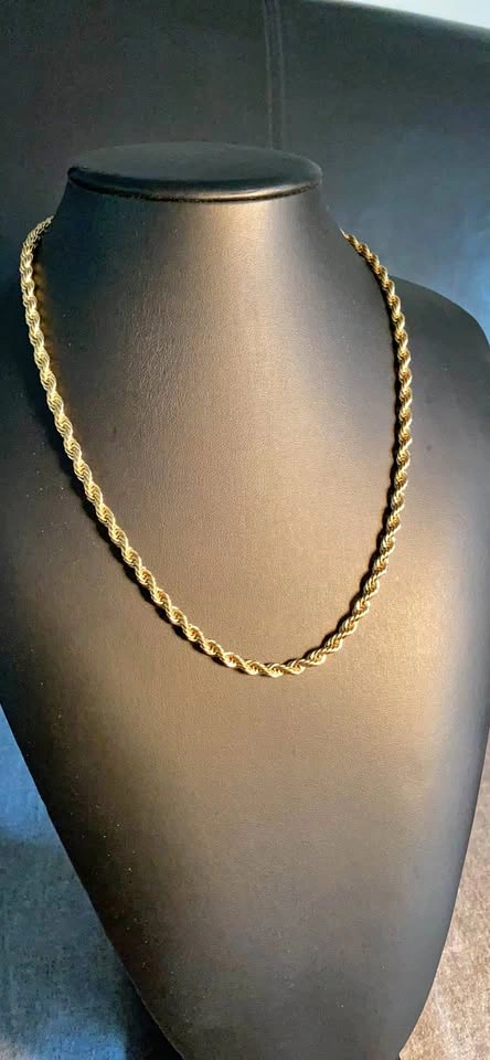 4mm Gold Rope Chain 18K Gold Plated Stainless Steel