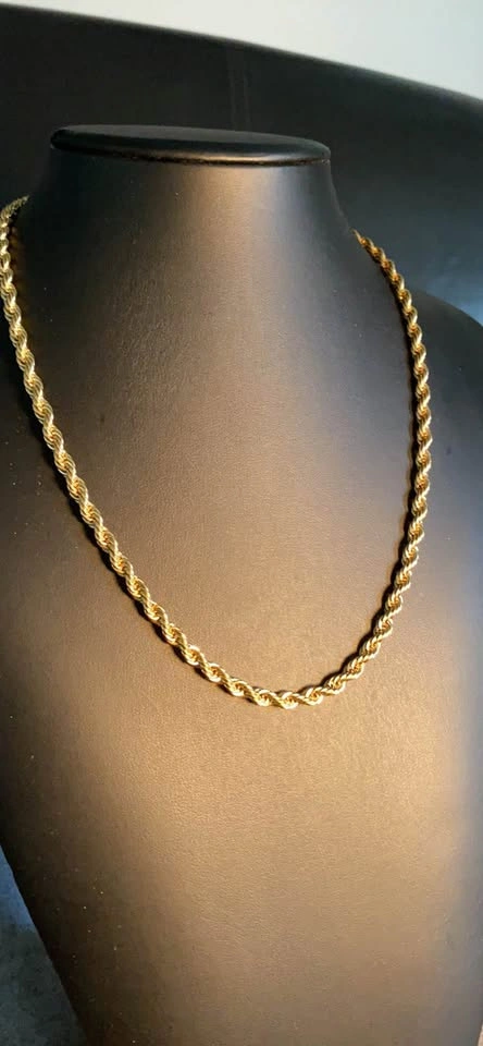 4mm Gold Rope Chain 18K Gold Plated Stainless Steel - photo 3